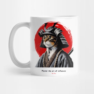 Samurai Cat Warrior Design with Sun Tzu Wisdom Mug